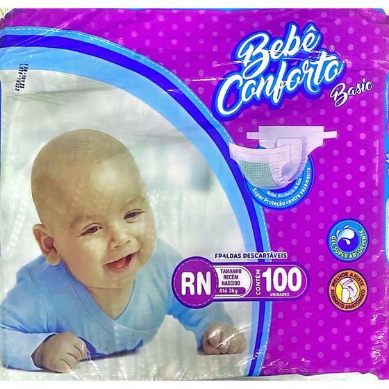 Fralda Descartável Bebê Conforto Mega Rn C/100 Unidades - Bebe Conforto Imagem de Fralda Descartável Bebê Conforto Mega Rn C/100 Unidades