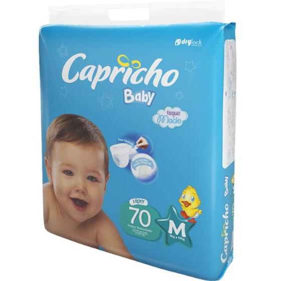 Imagem de Fralda Descartável Capricho Baby  Hiper  M- 70 Unidade