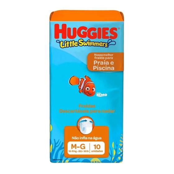 Imagem de Fralda Descartável Huggies Little Swimmers Praia e Piscina Tamanho M/G com 10 unidades