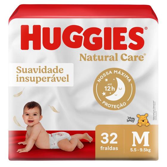 Fralda Descartável Huggies Natural Care M 32 Unidades Menor preço em Fralda Descartável Huggies Natural Care M 32 Unidades