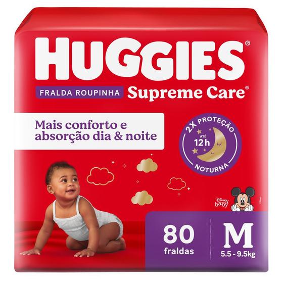 Imagem de Fralda Descartável Huggies Supreme Care Roupinha M 80 Unidades