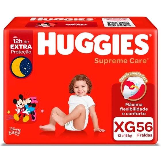 Imagem de Fralda Descartável HUGGIES Supreme Care XG com 56 Unidades