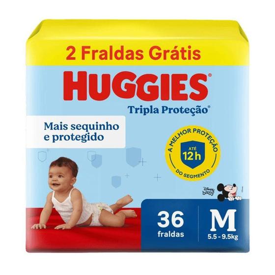 Imagem de Fralda Descartável Huggies Tripla Proteção Meguinha M - 36 Tiras