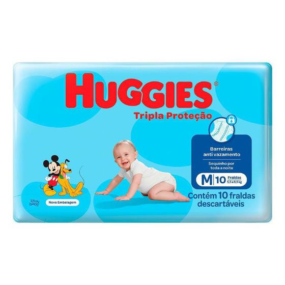 Imagem de Fralda Descartável Huggies Tripla Proteção Pacotinho M 10 Un