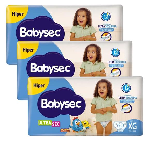 Imagem de Fralda Descartável Infantil Babysec Ultrasec Hiper XG-180 unidades