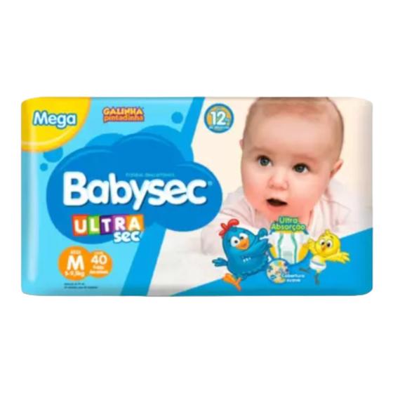 Imagem de Fralda Descartável Infantil Bebê Babysec Ultra Sec Galinha Pintadinha Tamanho M com 40 Unidades