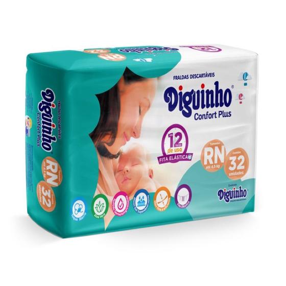 Fralda Descartavel Infantil Diguinho Plus RN - 32 Unidades é boa?