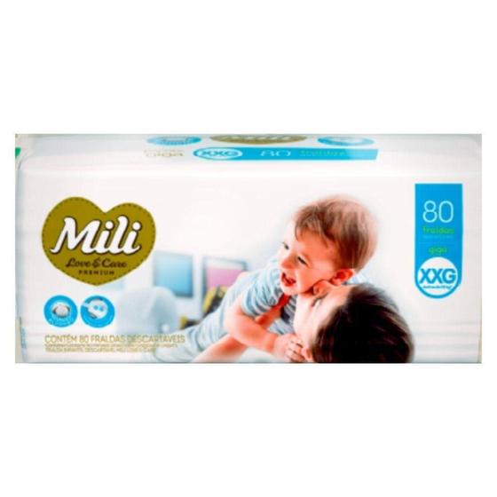 Fralda Descartável Mili Giga Love & Care Premium Tam: XXG - 80 fraldas Menor preço em Fralda Descartável Mili Giga Love & Care Premium Tam: XXG - 80 fraldas