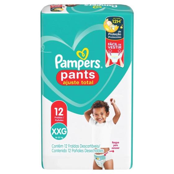 Imagem de Fralda Descartável Pampers Pants Ajuste Total Tamanho XXG - 8 Pacotes com 12 Fraldas - Total 96 Tiras