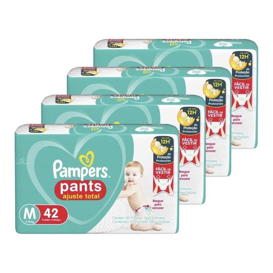 Imagem de Fralda Descartável Pampers, Pants Mega Média - 4 Pacotes com 42 Tiras