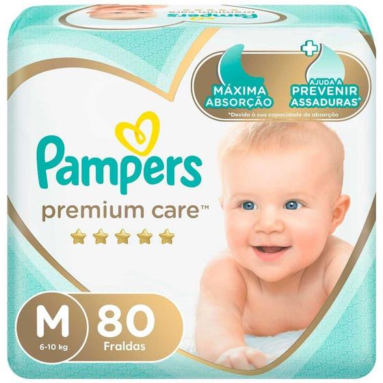 Imagem de Fralda Descartável Pampers Premium Care M 80 Unidades