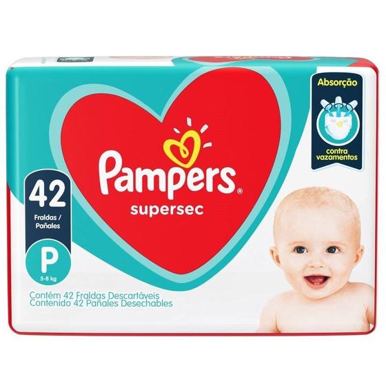 Imagem de Fralda Descartável Pampers Supersec P - 4 Embalagens com 42 Unidades cada
