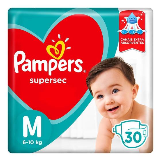 Fralda Descartável Pampers Supersec Pacotão M com 30 Unidades Menor preço em Fralda Descartável Pampers Supersec Pacotão M com 30 Unidades