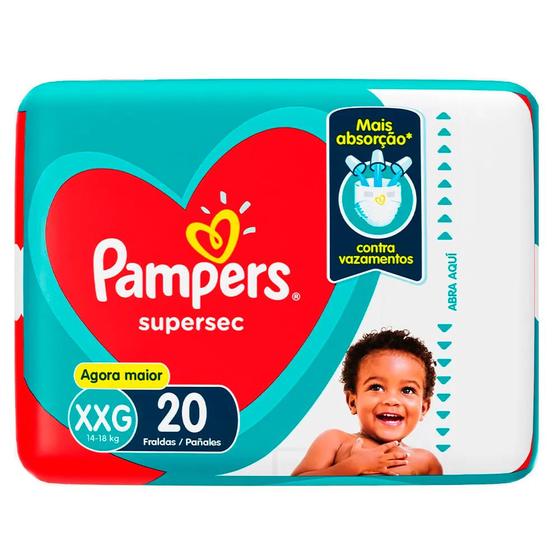 Imagem de Fralda Descartável Pampers Supersec Pacotão XXG 20 Unidades