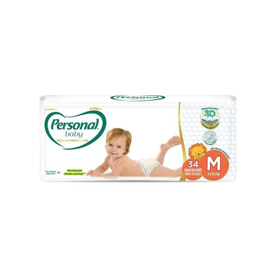 Imagem de Fralda Descartável Personal Baby Premium Protection 3D Mega M 34 Unidades