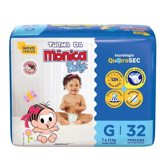 Imagem de Fralda Descartável Turma Da Mônica Econômica G - 32 Unidades