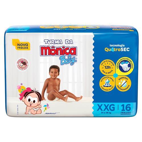 Fralda descartável turma da mônica quatrosec nova xxg 14 à 18 kg Menor preço em Fralda descartável turma da mônica quatrosec nova xxg 14 à 18 kg