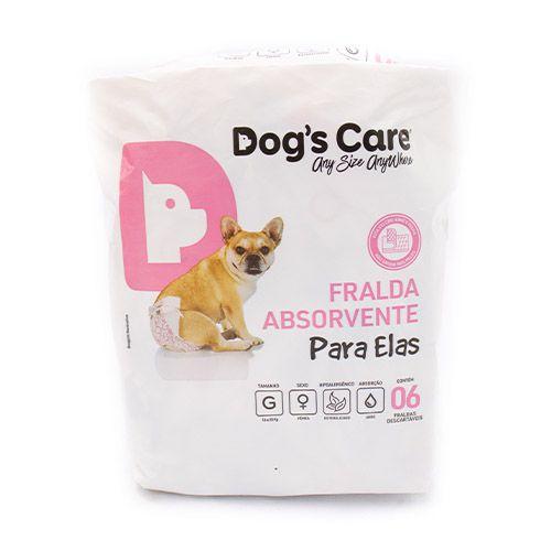 Imagem de Fralda Dogs Care para Cães Fêmeas Tamanho G 6 unidades