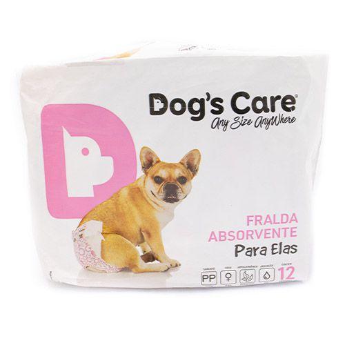 Imagem de Fralda Dogs Care para Cães Fêmeas Tamanho Pp 12 unidades