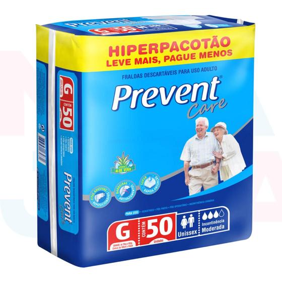 Fralda Geriátrica/adulto Prevent Care G 1 Pacote C/50 Un Fralda