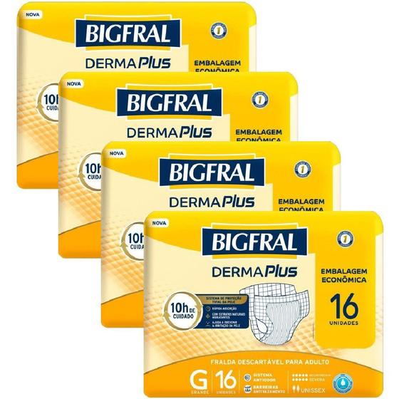 Fralda Geriátrica Bigfral Derma Plus G 4 Pacotes com 16 unidades Menor preço em Fralda Geriátrica Bigfral Derma Plus G 4 Pacotes com 16 unidades