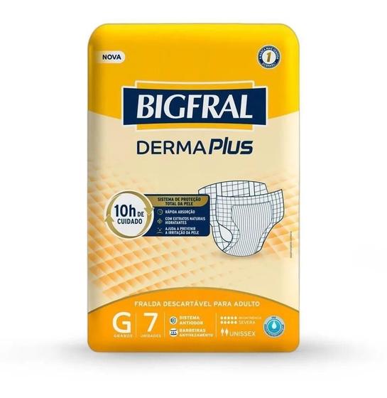 Imagem de Fralda Geriátrica Bigfral Derma Plus G Com 7 Unidades