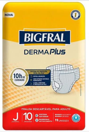 Imagem de Fralda Geriátrica BIGFRAL Derma Plus JUVENIL de 20 a 33 kg