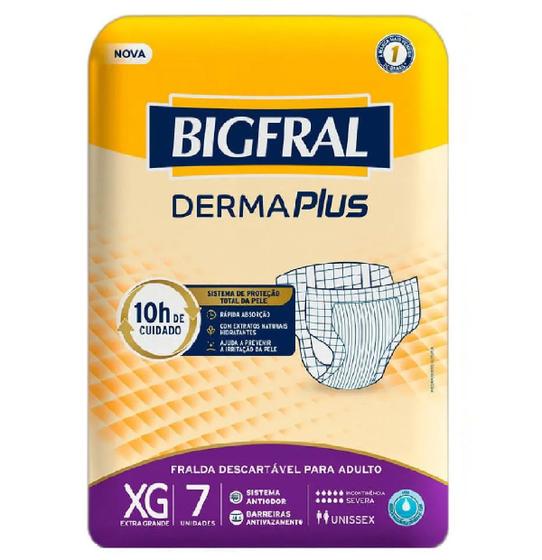 Fralda Geriátrica Bigfral Derma Plus XG com 7 unidades Menor preço em Fralda Geriátrica Bigfral Derma Plus XG com 7 unidades