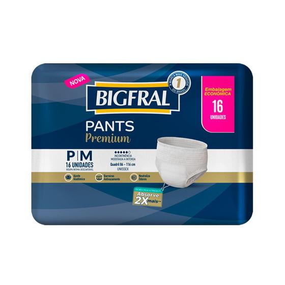 Imagem de Fralda Geriátrica Bigfral Pants Premium Tamanho P/m 16 Und