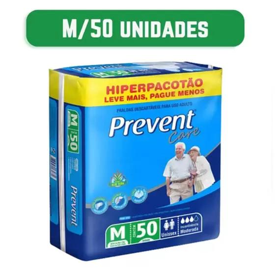 Fralda Geriatrica Descartável Adulto Prevent Care M 1 Pacote Com 50 unidades - Lançamento é boa?
