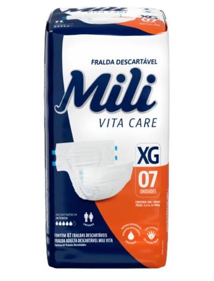 Imagem de Fralda Geriátrica Mili Vita Care Tam XG com 7 Un - Mili