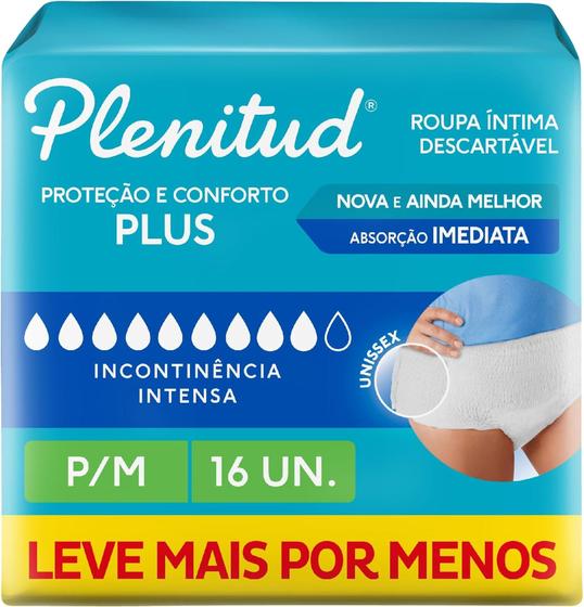 Imagem de Fralda Geriatrica / Roupa Plenitude Prot. Plus P/M Com 16 unid - Protect Plus