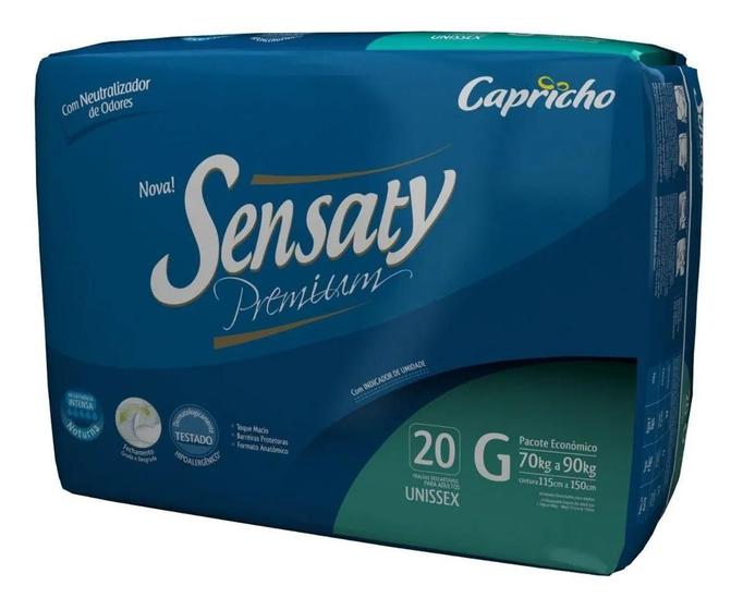 Fralda Geriátrica Sensaty Premium Noturna G 20 Un Unissex Menor preço em Fralda Geriátrica Sensaty Premium Noturna G 20 Un Unissex