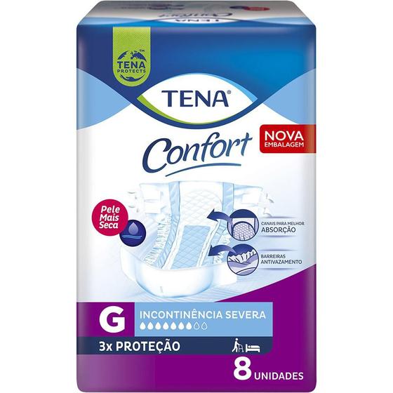Imagem de Fralda Geriatrica Tena Confort G com 8 unidades