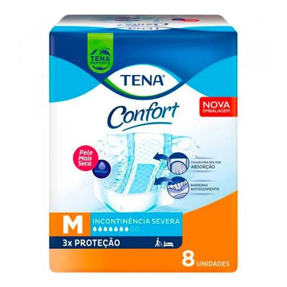Imagem de Fralda Geriátrica Tena Confort M - pacote com 08 unidades