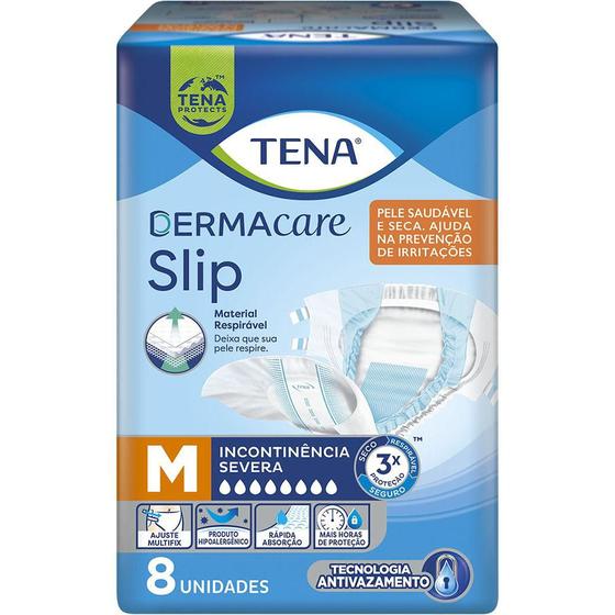 Imagem de Fralda Geriátrica Tena Dermacare Slip Ultra M com 8 unidades