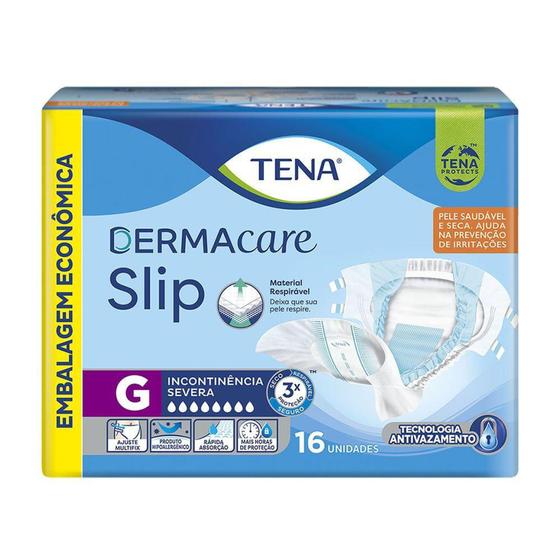 Imagem de Fralda Geriátrica Tena Slip DermaCare Tamanho G com 16 Unidades