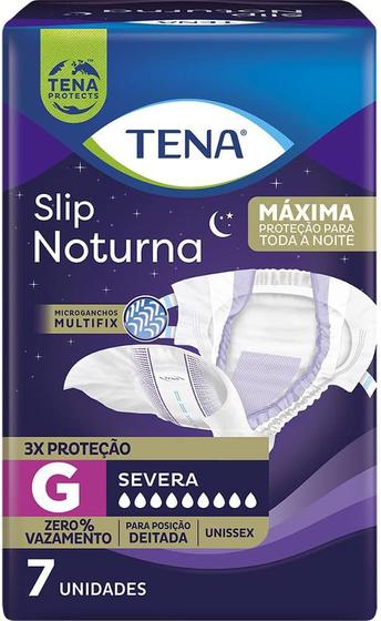 Imagem de Fralda Geriátrica Unissex Tena Slip Noturna G Absorção Intensa 7 unidades