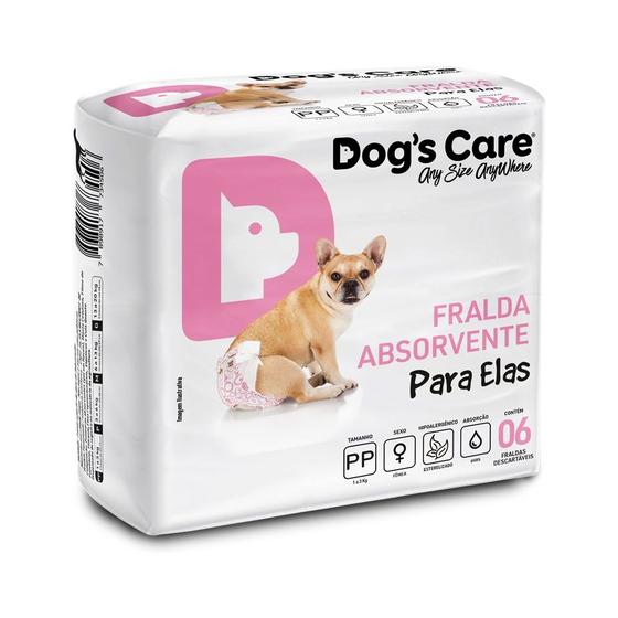 Imagem de Fralda Higiênica Descartável Para Cães Fêmea Pp Com 6 Unidades - Dog's Care