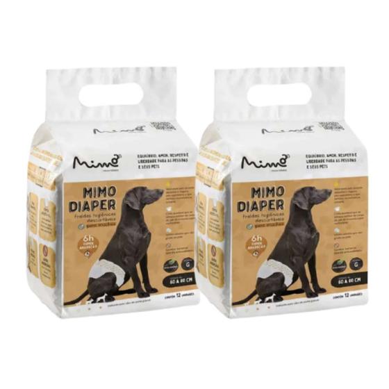 Fralda Higiênica para Cachorro Idoso Macho Mimo G 24 Un - Fralda e ...