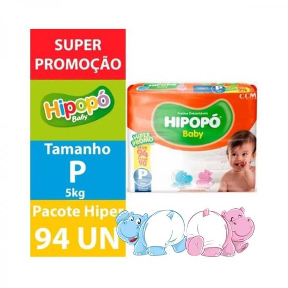 Imagem de Fralda Hipopo Baby  Hiper P 94 Unidades