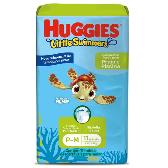 Imagem de Fralda Huggies Little Swimmers Com 11 Unidades Tamanho P-m Praia E  Piscina