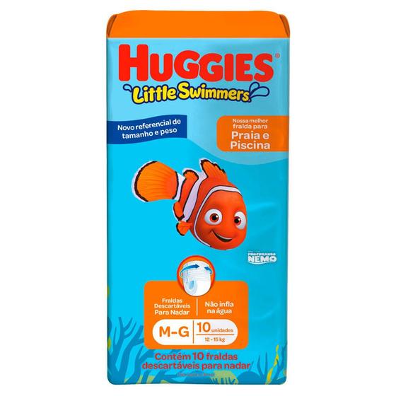 Imagem de Fralda Huggies Little Swimmers Tamanho M/G com 10 Fraldas Descartáveis