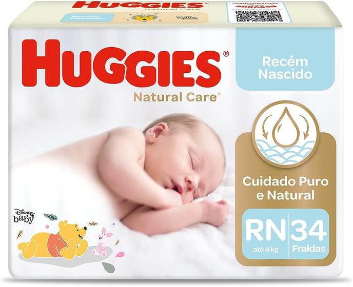 Imagem de FRALDA HUGGIES NATURAL CARE MEGA RN 34 un