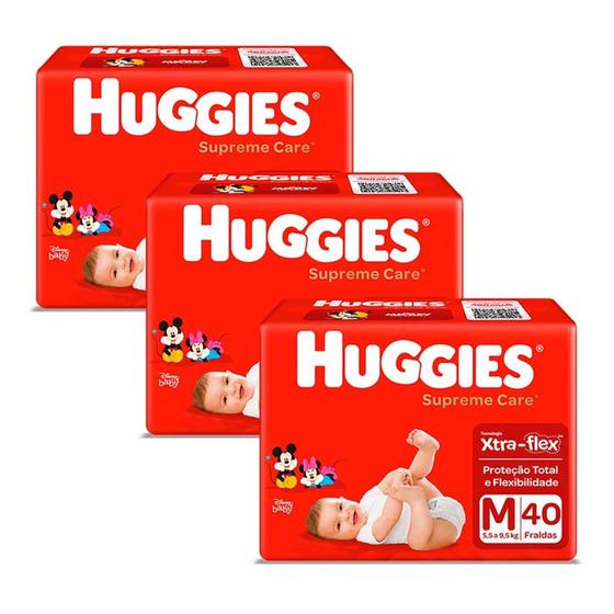 Imagem de Fralda Huggies Supreme Care - Tam. M 5,5 a 9,5kg - 120 Unidades/ Tiras - ATACADO BARATO