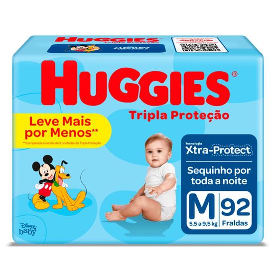 Imagem de Fralda Huggies Tripla Proteção Hiper M 92 Unidades