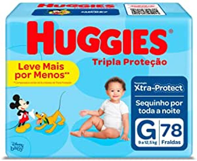 Imagem de Fralda Huggies Tripla Proteção HIPER - Tam G -  78 Unidades - OFERTA