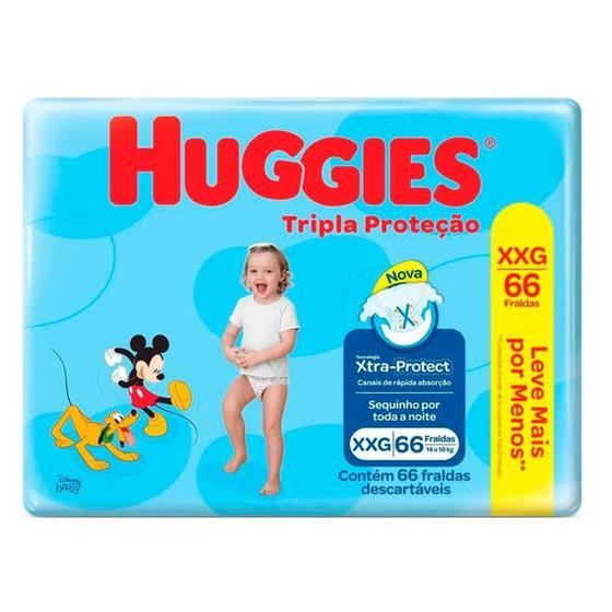 Imagem de Fralda Huggies Tripla Proteção Hiper XXG 66 Tiras