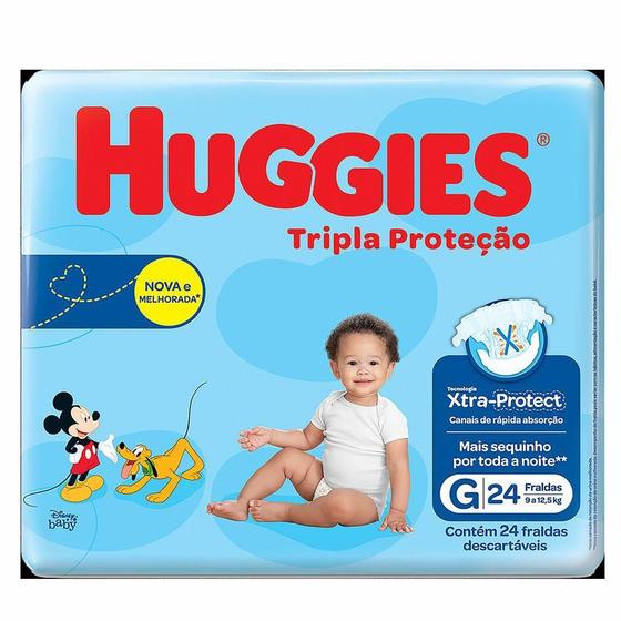 Imagem de Fralda Huggies Tripla Proteção Jumbo G 24 Unidades