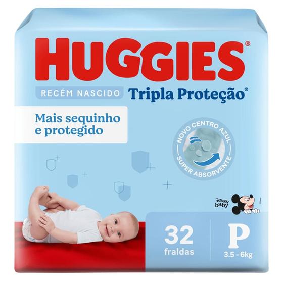 Imagem de Fralda huggies tripla proteção jumbo p 32unid